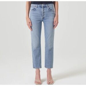 Agolde Riley Crop Light Wash Jeans High-rise Sz W 29